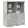 Aparador de madera contrachapada gris hormigón 81x37x100 cm de , Taquillas y armarios de almacenamiento - Ref: Foro24-3318620...