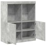 Aparador de madera contrachapada gris hormigón 81x37x100 cm de , Taquillas y armarios de almacenamiento - Ref: Foro24-3318620...