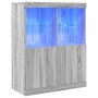 Aparador madera de ingeniería gris sonoma 81x37x100 cm de , Taquillas y armarios de almacenamiento - Ref: Foro24-3318622, Pre...