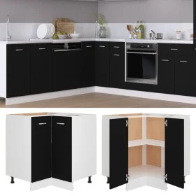 Armario inferior de esquina madera negro 75,5x75,5x81,5 cm de vidaXL, Armarios de cocina - Ref: Foro24-802490, Precio: 106,64...