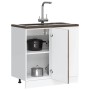 Mueble bajo para fregadero de madera ingeniería roble ahumado de , Armarios de cocina - Ref: Foro24-854293, Precio: 80,21 €, ...
