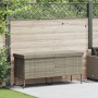 Baúl jardín con ruedas gris claro 160x55x75 cm ratán sintético de , Cajas de almacenaje para exteriores - Ref: Foro24-4103835...