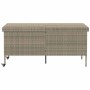 Baúl jardín con ruedas gris claro 160x55x75 cm ratán sintético de , Cajas de almacenaje para exteriores - Ref: Foro24-4103835...