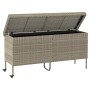 Baúl jardín con ruedas gris claro 160x55x75 cm ratán sintético de , Cajas de almacenaje para exteriores - Ref: Foro24-4103835...