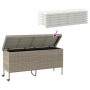 Baúl jardín con ruedas gris claro 160x55x75 cm ratán sintético de , Cajas de almacenaje para exteriores - Ref: Foro24-4103835...