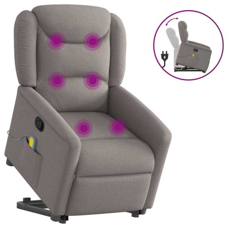 Sillón reclinable de masaje elevable tela gris taupé de , Sillones - Ref: Foro24-3303211, Precio: 279,66 €, Descuento: %