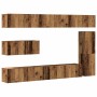 Conjunto de mueble de TV 7 piezas montado la pared madera vieja de , Muebles TV - Ref: Foro24-3329213, Precio: 287,45 €, Desc...