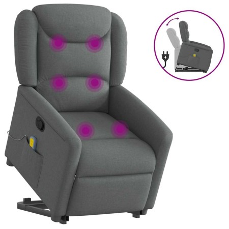 Silla de masaje reclinable de pie de tela gris oscuro de , Sillones - Ref: Foro24-3303205, Precio: 263,88 €, Descuento: %