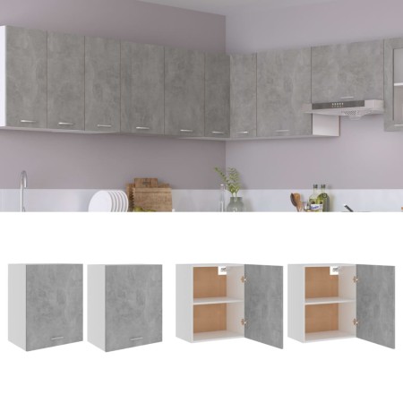 Armarios colgantes 2 uds madera contrachapada gris 50x31x60 cm de vidaXL, Armarios de cocina - Ref: Foro24-805082, Precio: 88...