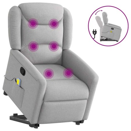 Sillón de masaje reclinable de pie de tela gris nube de , Sillones - Ref: Foro24-3303213, Precio: 275,38 €, Descuento: %