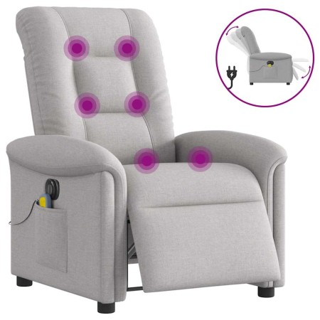 Sillón reclinable de masaje eléctrico tela gris nube de , Sillones - Ref: Foro24-3303253, Precio: 282,18 €, Descuento: %