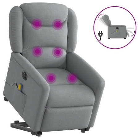 Sillón de masaje eléctrico reclinable elevable tela gris claro de , Sillones - Ref: Foro24-3303224, Precio: 309,74 €, Descuen...