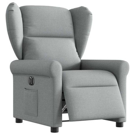 Sillón reclinable eléctrico tela gris claro de , Sillones - Ref: Foro24-3303354, Precio: 238,82 €, Descuento: %