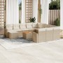 Set sofás de jardín con cojines 13 pzas ratán sintético beige en Conjuntos de jardín | Comprar online en Foru.es