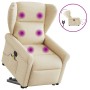 Sillón de masaje eléctrico reclinable elevable tela crema de , Sillones - Ref: Foro24-3303412, Precio: 342,67 €, Descuento: %