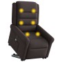 Sillón masaje eléctrico reclinable elevable tela marrón oscuro de , Sillones - Ref: Foro24-3303349, Precio: 325,94 €, Descuen...