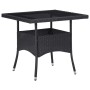 Mesa de comedor para jardín ratán sintético y vidrio negro de vidaXL, Mesas de jardín - Ref: Foro24-46177, Precio: 129,95 €, ...