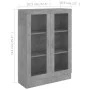 Vitrina de madera contrachapada gris hormigón 82,5x30,5x115 cm de vidaXL, Librerías y estanterías - Ref: Foro24-802754, Preci...