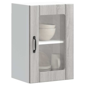 Armario de pared para cocina puerta cristal Lucca gris sonoma de , Armarios de cocina - Ref: Foro24-853773, Precio: 59,96 €, ...