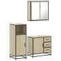 Set de muebles de baño 3 pzas madera contrachapada roble Sonoma de , Muebles de baño - Ref: Foro24-3300956, Precio: 228,90 €,...