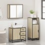 Set de muebles de baño 3 pzas madera contrachapada roble Sonoma de , Muebles de baño - Ref: Foro24-3300956, Precio: 228,90 €,...