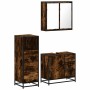 Set de muebles baño 3 pzas madera contrachapada roble ahumado de , Muebles de baño - Ref: Foro24-3301017, Precio: 256,06 €, D...
