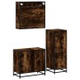 Set de muebles baño 3 pzas madera contrachapada roble ahumado de , Muebles de baño - Ref: Foro24-3301017, Precio: 256,06 €, D...