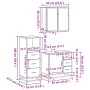 Set de muebles baño 3 pzas madera contrachapada roble ahumado de , Muebles de baño - Ref: Foro24-3301017, Precio: 256,06 €, D...
