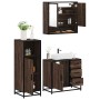 Set de muebles baño 3 pzas madera contrachapada roble marrón de , Muebles de baño - Ref: Foro24-3300989, Precio: 240,14 €, De...