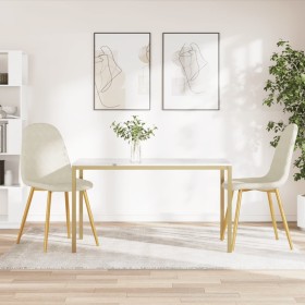 Sillas de comedor 2 unidades terciopelo blanco crema en Sillas de comedor | Comprar online en Foru.es