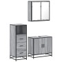 Set de muebles de baño 3 pzas madera contrachapada gris sonoma de , Muebles de baño - Ref: Foro24-3301008, Precio: 231,81 €, ...