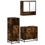 Set de muebles baño 3 pzas madera contrachapada roble ahumado de , Muebles de baño - Ref: Foro24-3300977, Precio: 199,93 €, D...