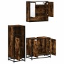 Set de muebles baño 3 pzas madera contrachapada roble ahumado de , Muebles de baño - Ref: Foro24-3300977, Precio: 199,93 €, D...