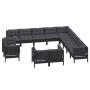 Muebles de jardín 13 pzas y cojines negro madera maciza de pino de vidaXL, Conjuntos de jardín - Ref: Foro24-3096963, Precio:...