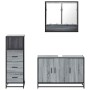 Set de muebles de baño 3 pzas madera contrachapada gris sonoma de , Muebles de baño - Ref: Foro24-3301043, Precio: 253,39 €, ...