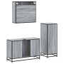 Set de muebles de baño 3 pzas madera contrachapada gris sonoma de , Muebles de baño - Ref: Foro24-3301043, Precio: 253,39 €, ...