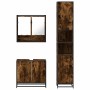 Set de muebles baño 3 pzas madera contrachapada roble ahumado de , Muebles de baño - Ref: Foro24-3301097, Precio: 268,00 €, D...