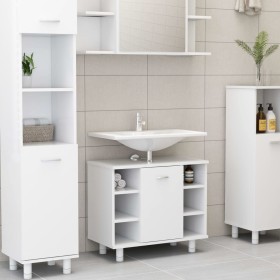 Armario de baño madera contrachapada blanco 60x32x53,5 cm de vidaXL, Muebles de baño - Ref: Foro24-802633, Precio: 48,59 €, D...