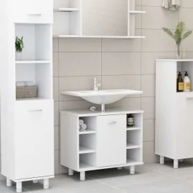 Weißer Badezimmerschrank aus Sperrholz, 60 x 32 x 53,5 cm von vidaXL, Badezimmermöbel - Ref: Foro24-802633, Preis: 47,98 €, R...