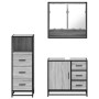 Set de muebles de baño 3 pzas madera contrachapada gris sonoma de , Muebles de baño - Ref: Foro24-3301048, Precio: 263,96 €, ...