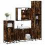 Set de muebles baño 4 pzas madera contrachapada roble ahumado de , Muebles de baño - Ref: Foro24-3301192, Precio: 422,44 €, D...