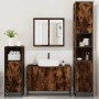 Set de muebles baño 4 pzas madera contrachapada roble ahumado de , Muebles de baño - Ref: Foro24-3301192, Precio: 422,44 €, D...