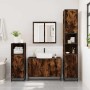 Set de muebles baño 4 pzas madera contrachapada roble ahumado de , Muebles de baño - Ref: Foro24-3301192, Precio: 422,44 €, D...