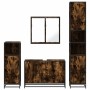 Set de muebles baño 4 pzas madera contrachapada roble ahumado de , Muebles de baño - Ref: Foro24-3301192, Precio: 422,44 €, D...