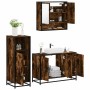 Set de muebles baño 3 pzas madera contrachapada roble ahumado de , Muebles de baño - Ref: Foro24-3300982, Precio: 230,78 €, D...