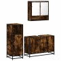 Set de muebles baño 3 pzas madera contrachapada roble ahumado de , Muebles de baño - Ref: Foro24-3300982, Precio: 230,78 €, D...