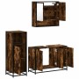 Set de muebles baño 3 pzas madera contrachapada roble ahumado de , Muebles de baño - Ref: Foro24-3300982, Precio: 230,78 €, D...