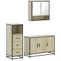 Set de muebles de baño 3 pzas madera contrachapada roble Sonoma de , Muebles de baño - Ref: Foro24-3301041, Precio: 228,82 €,...