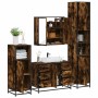 Set de muebles baño 4 pzas madera contrachapada roble ahumado de , Muebles de baño - Ref: Foro24-3301202, Precio: 460,21 €, D...