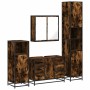 Set de muebles baño 4 pzas madera contrachapada roble ahumado de , Muebles de baño - Ref: Foro24-3301202, Precio: 460,21 €, D...